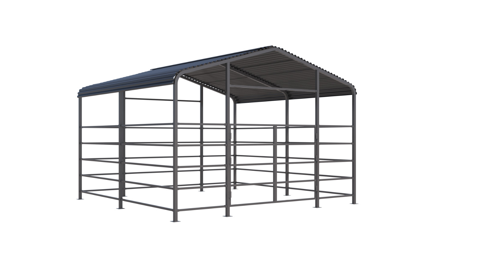 Free Shipping 13×13FT Metal Livestock Shed Farm Animal Shelter Cowshed NEW