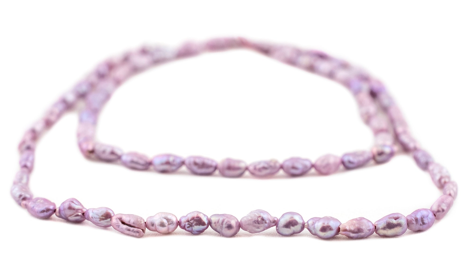 Lilac Purple Vintage Japanese Rice Pearl Beads 5mm Oval 16 Inch Strand