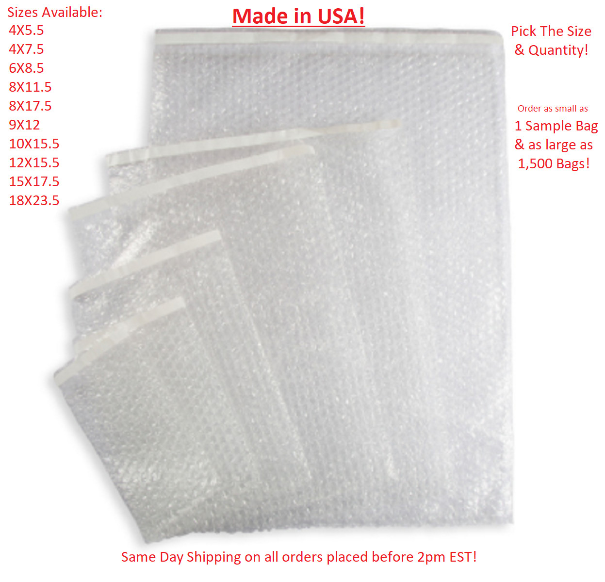 Bubble Out Self Sealing Bags | Protective Wrap Pouches | Full Line Available