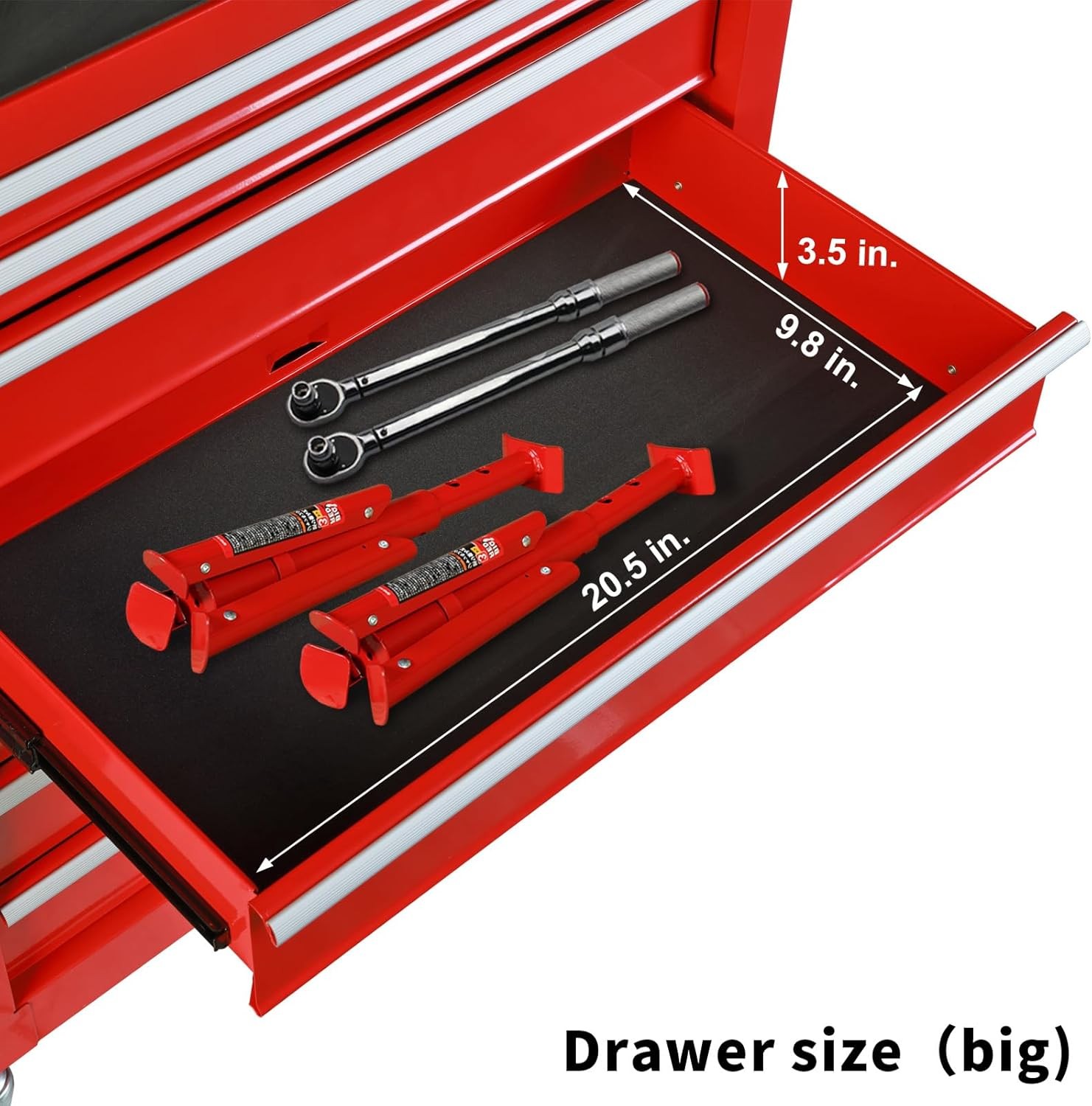 Rolling Tool Chest 7 Drawers, Portable Tool Storage Cabinet with Wheels, Red