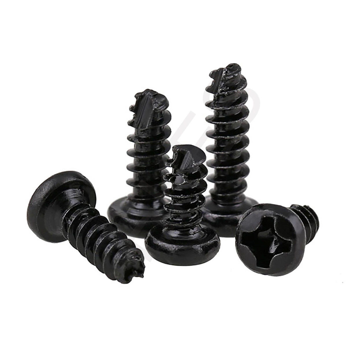 M2 M2.3 M2.6 M3 Phillips Pan Head Self Tapping Screws - Black Zinc Plated