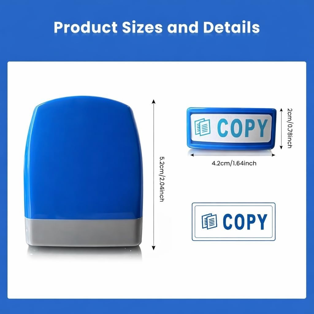 8PCS Office Stamps Set, Paid Scanned Approved Copy Faxed Completed Entered Re...