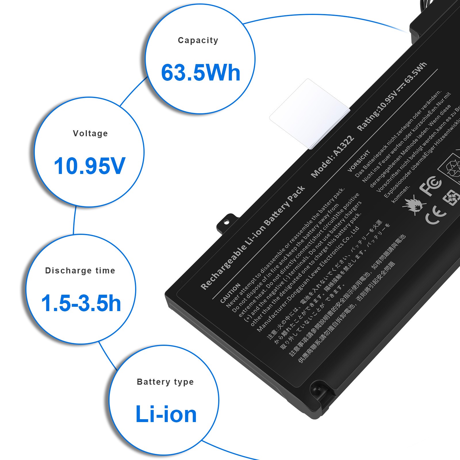 ✅A1278 A1322 Battery For MacBook Pro 13''Mid 2009 2010 Early/Late 2011 Mid 2012