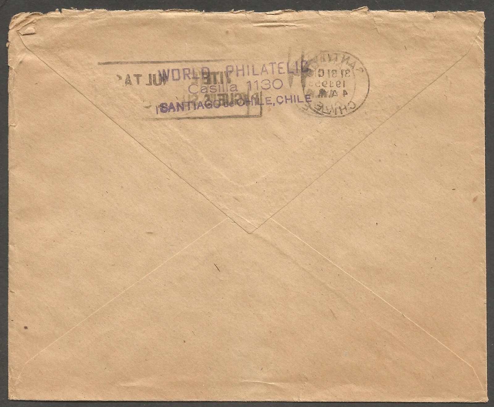 CHILE 1955 Cover Santiago to USA Slogan Cancel