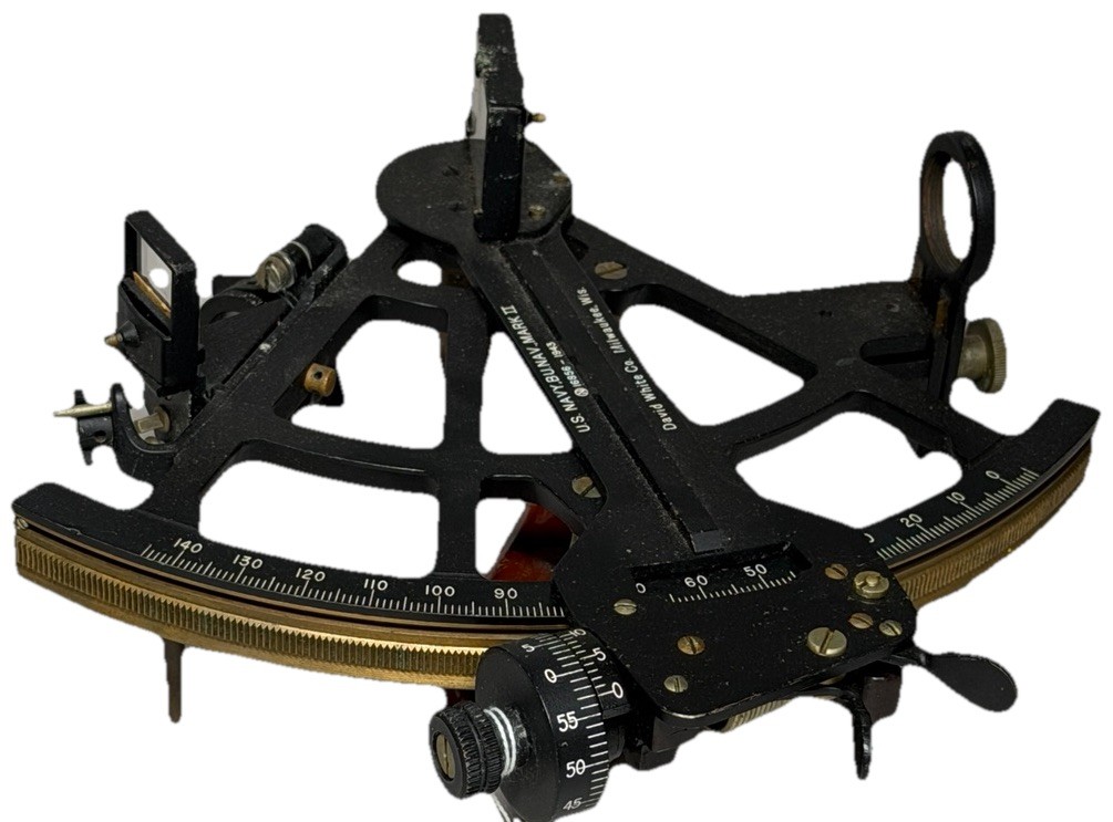 WWII 1943 US Navy David White Co Mark II Sextant Nautical Tool