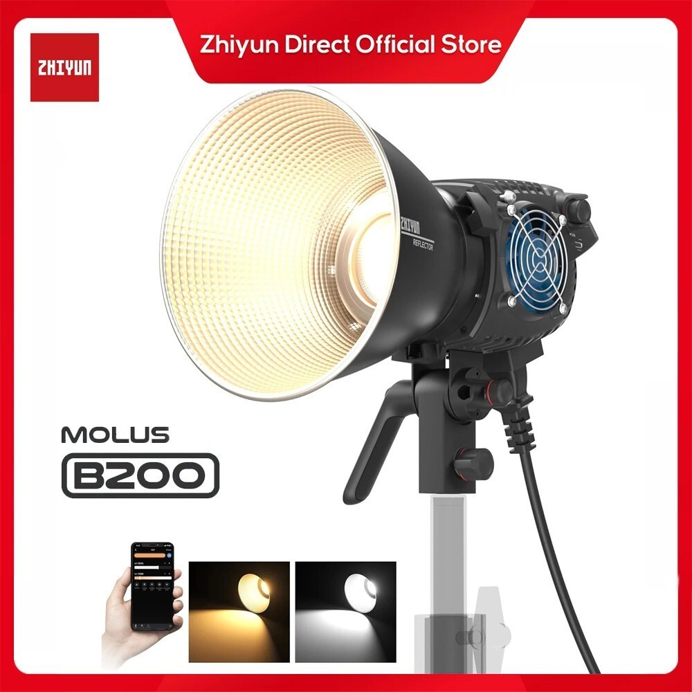 Zhiyun Molus B200 COB Video Light 200W Bi-Color 2700K-6500K APP Control Dimmable