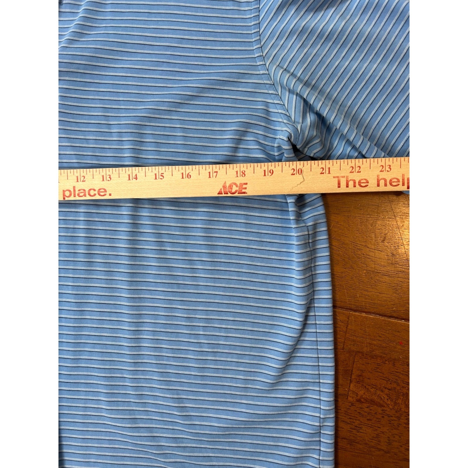 Bobby Jones Polo Shirt Mens Large Blue Striped Golf Shirt