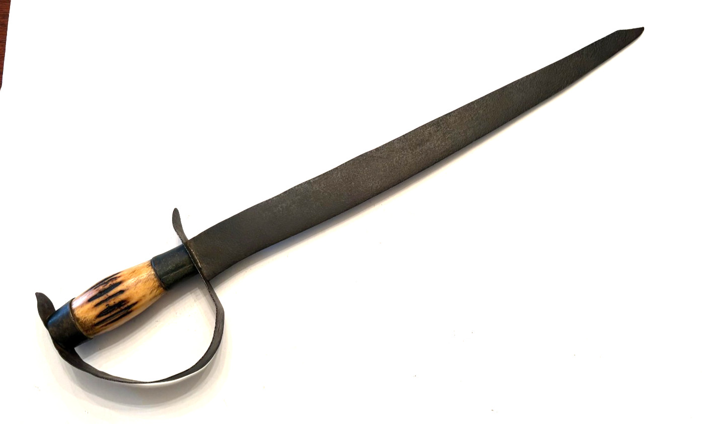 Civil War Confederate D-Guard Bowie Knife, Used Antique