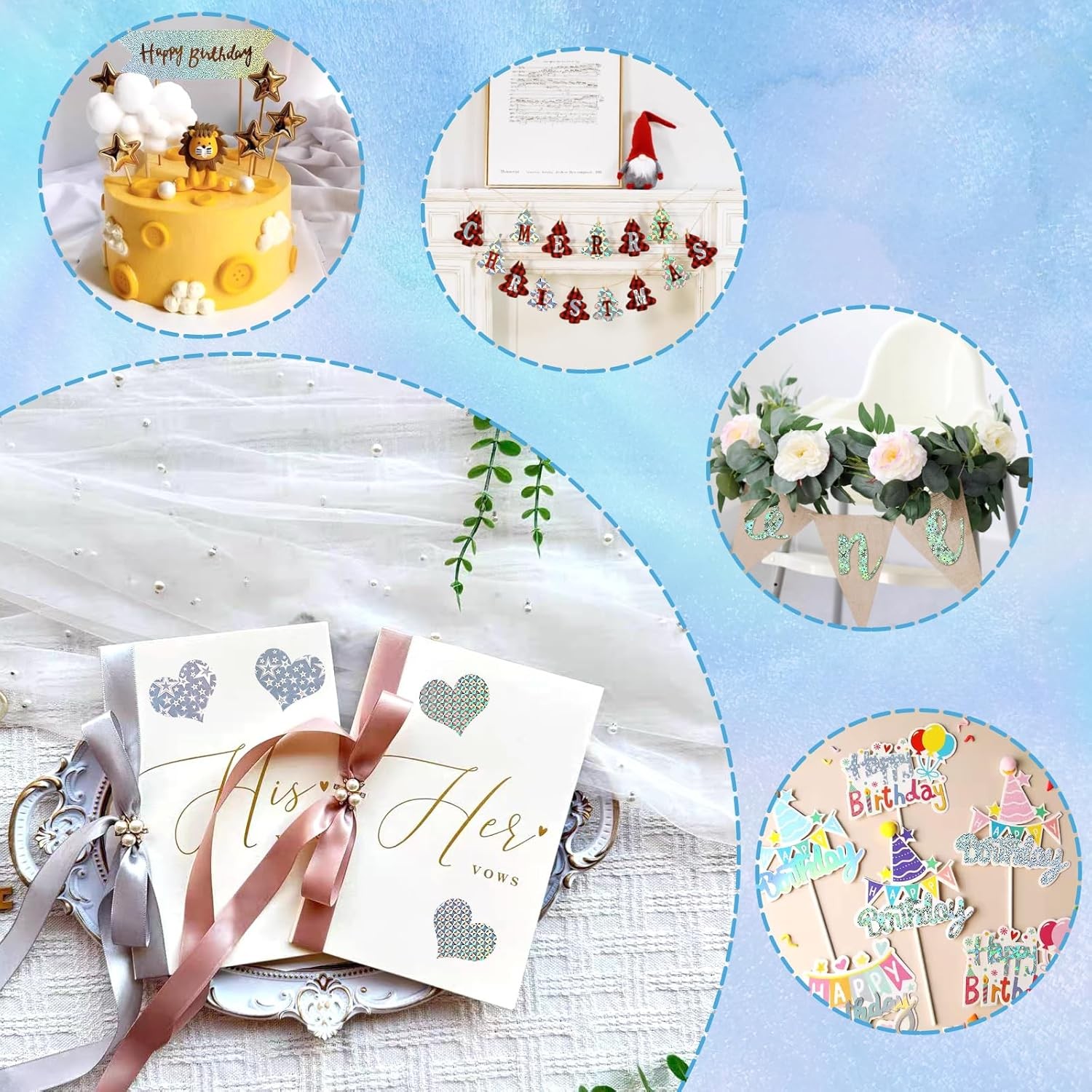 30 Sheets Holographic Cardstock, 6" x 8" Metallic Glitter Shiny Iridescent Mirro