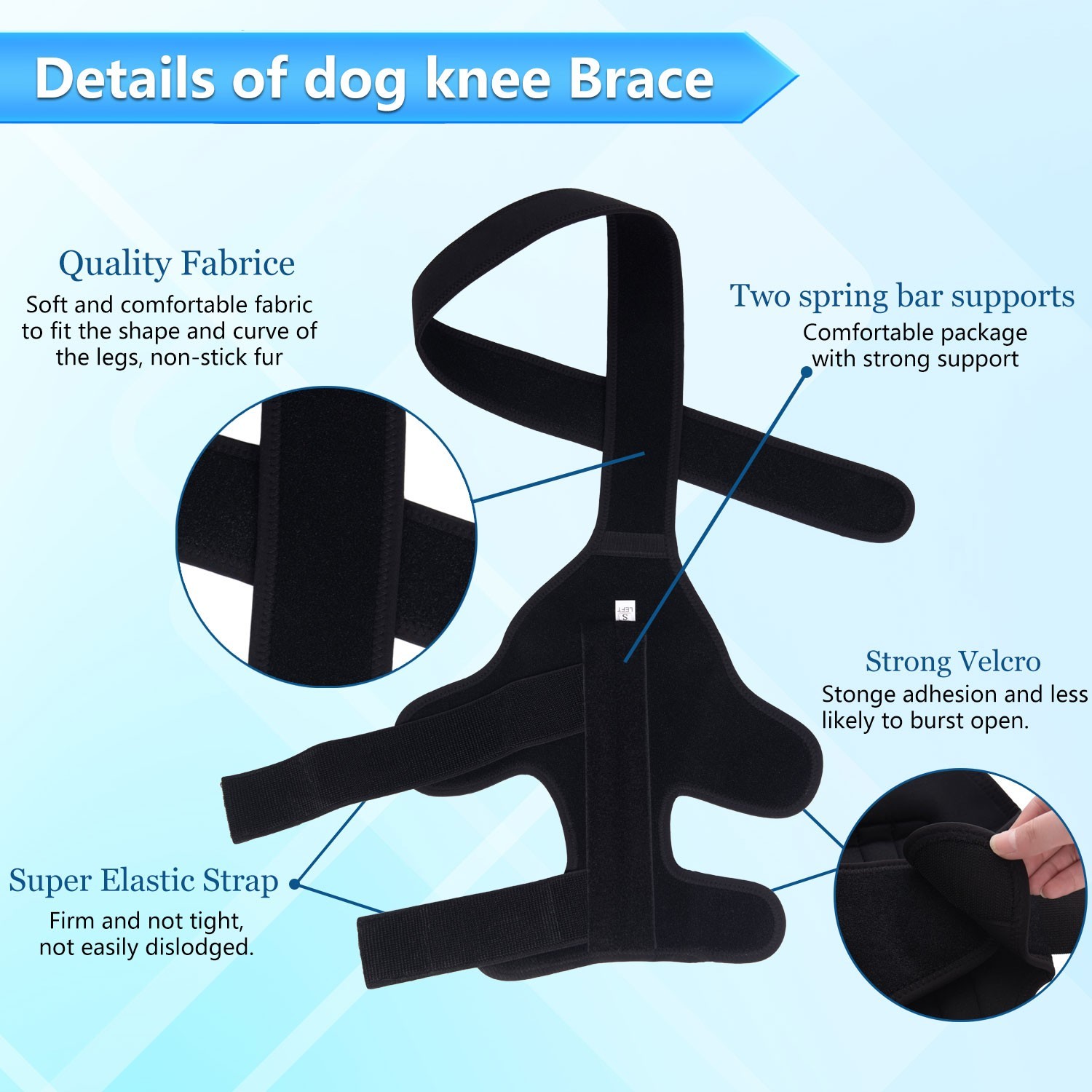 Dog Knee Brace for Torn ACL Hind Leg - For Arthritis, and Joint Injury Recovery
