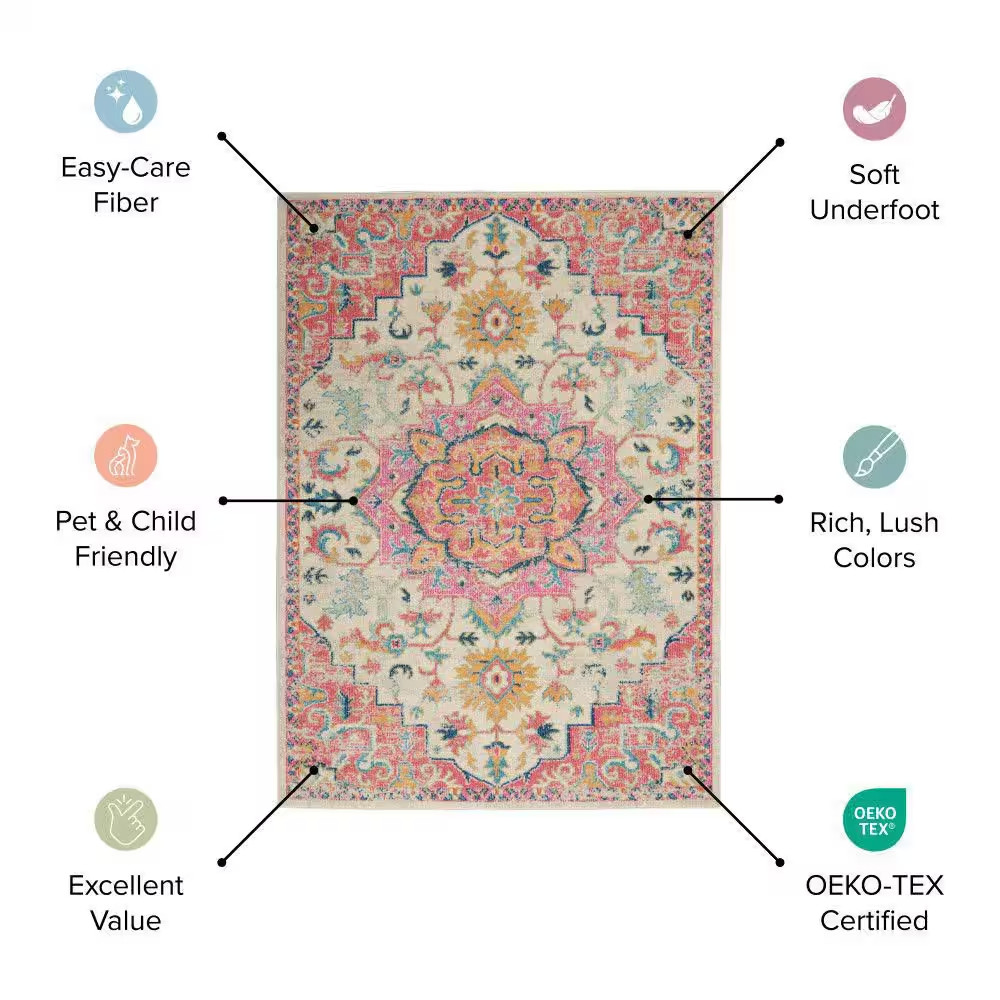 Passion Sun Doormat 2 Ft. X 3 Ft. Persian Vintage Kitchen Area Rug