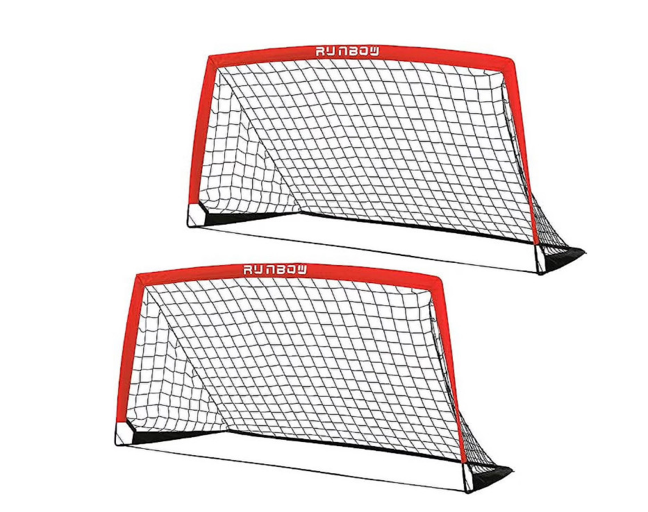 2x Portable Kids Soccer Goal Set 5x3FT Backyard Pop Up Soccer Net with Carry Bag