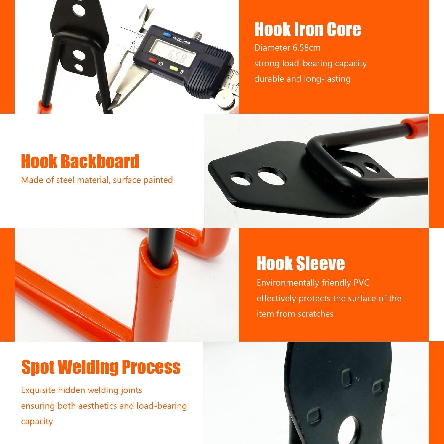 Heavy Duty Garage Storage Hooks,2 Pack Utility Steel Garage Tool Organizer Wa...