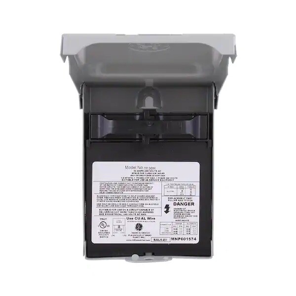 GE 30-Amp 120/240-Volt Fused AC Disconnect Gray TF30RCP