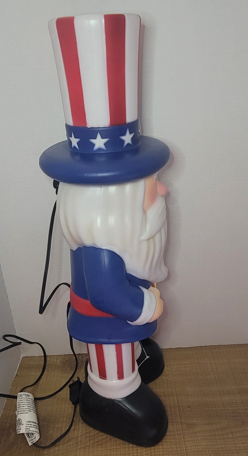 Cracker Barrel 26" Patriotic Uncle Sam Blow Mold USA July 4th Decor NEW with Tag