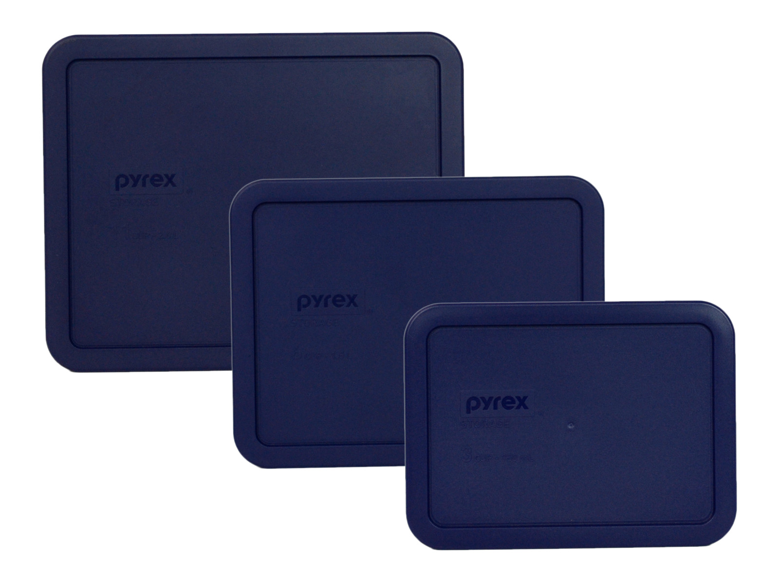 Pyrex 7212-PC 7211-PC 7210-PC Blue Replacement Storage Lid 3PK for Glass Dish