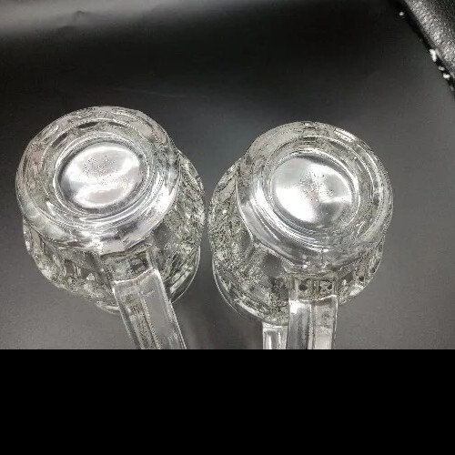 Vtg 2 Becks Dimpled Beer Mug Product Of Germany 0.25 L Made In Italy 4.5" Tall