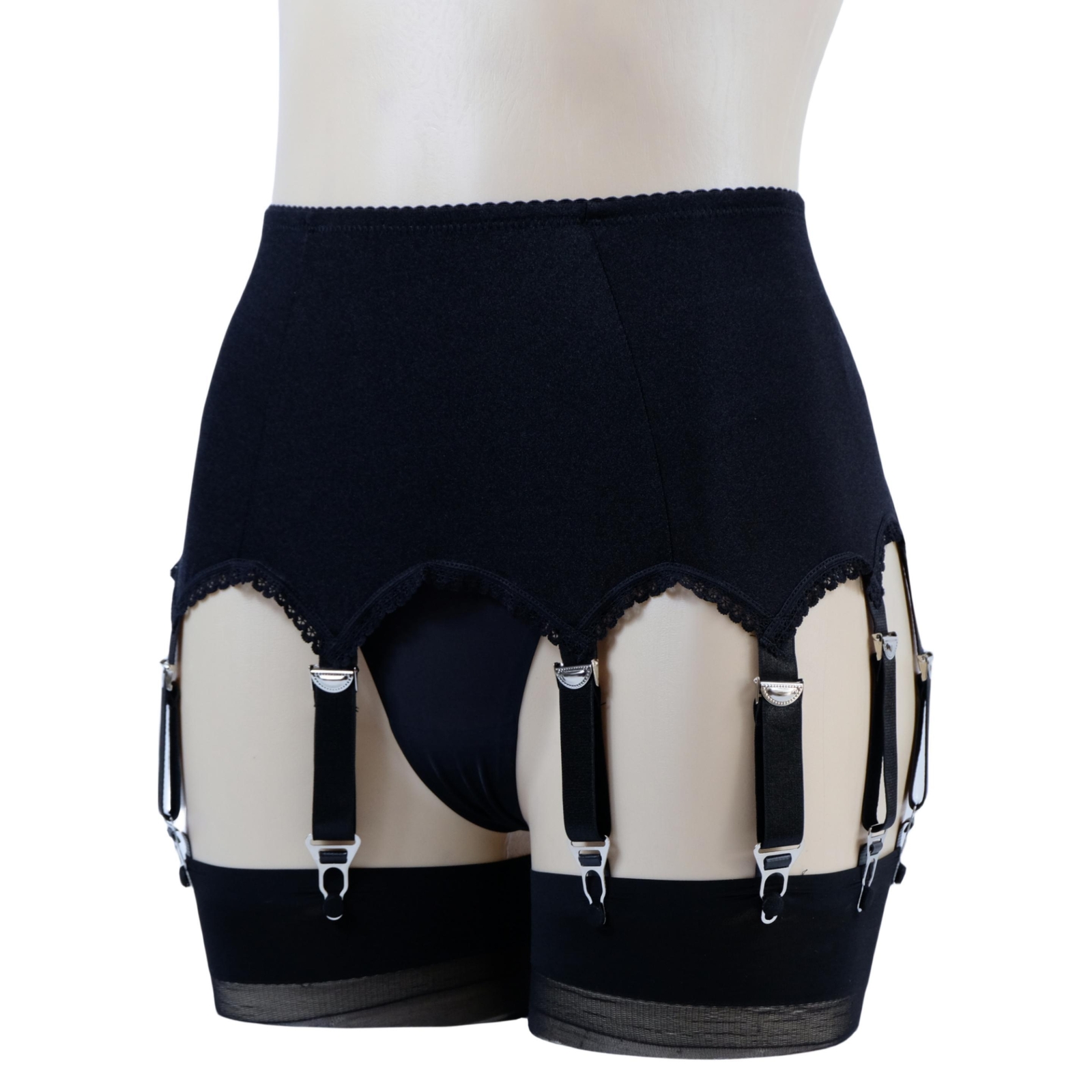 Luxallacki High Waist 10 Straps Garter Belt for Thigh Highs Girdle Metal Clips