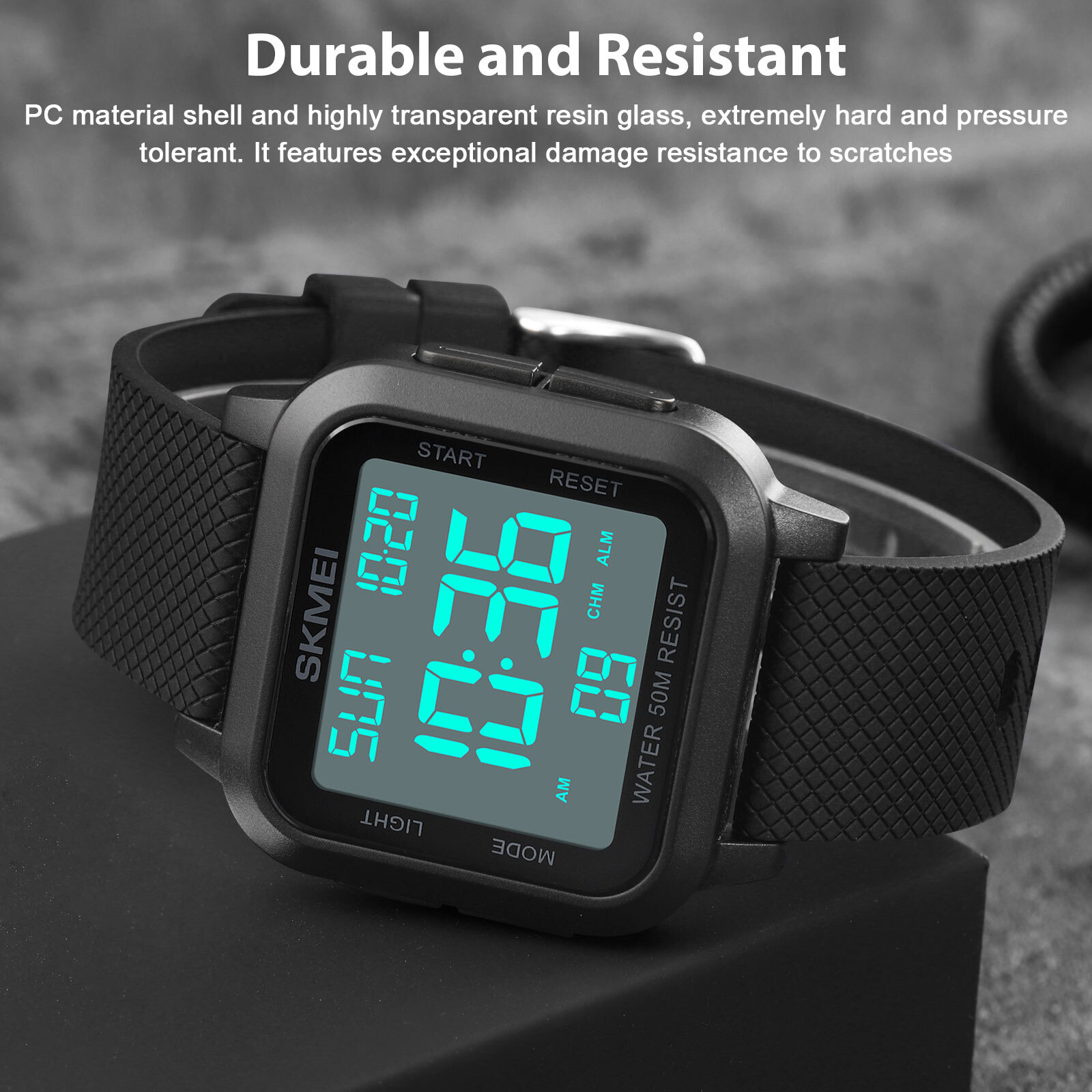 Men's Military Sports Watch LED Screen Large Digital Face Waterproof Wristwatch