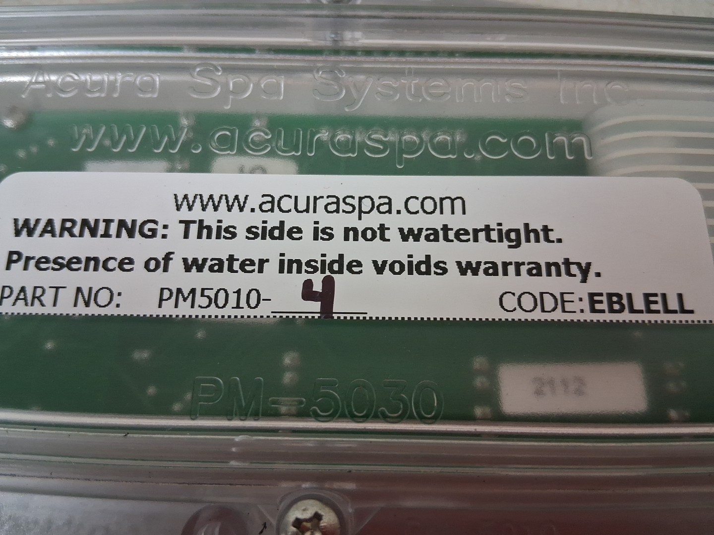 Acura Spa Systems Hot Tub Topside Control Panel PM5010 w/ 6 Foot Cable