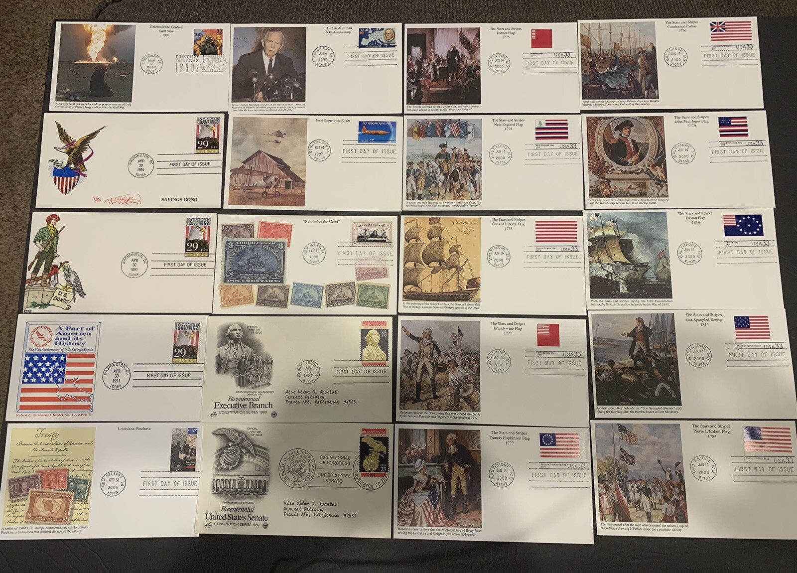 Huge American History First Day Cover Sets—183 Pieces. Please See All Pics