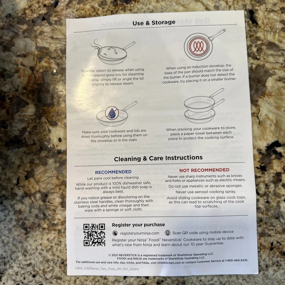 NEW Ninja C10355 Foodi NeverStick 5.5 Quart Stock Pot With Glass Lid, MINT