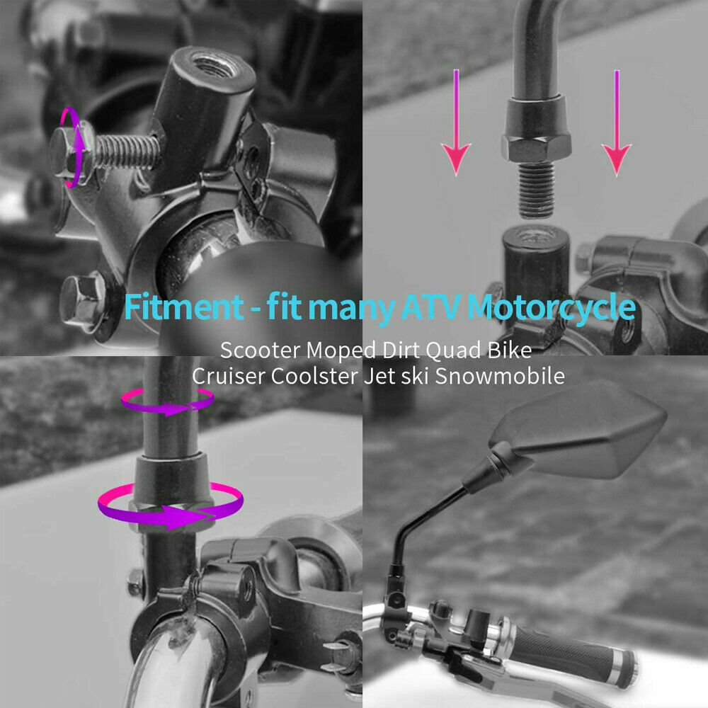 For CF Moto 600 500 800 1000 ATV UTV Rearview Mirrors + 7/8" Handlebar Clamps