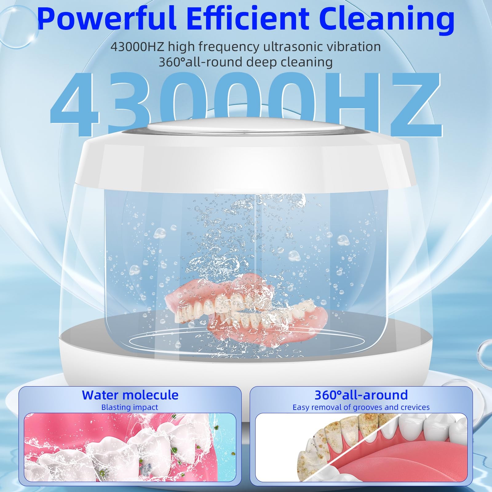 Ultrasonic Retainer Cleaner,Denture Cleaner Machine for Night Guard,Mouth Gua...