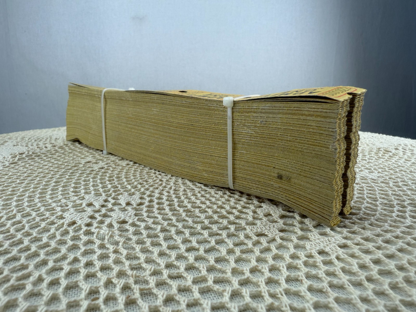 NOS Vintage Stack Yellow ADMIT ONE Numbered TICKETS Roll Admission Scrapbooking