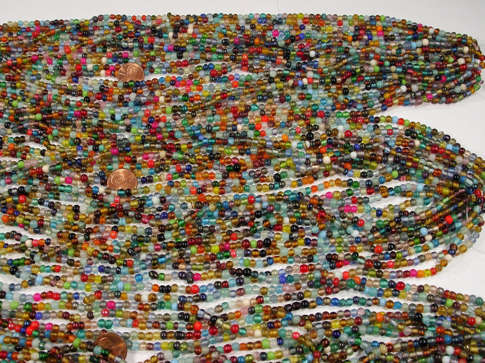 30 Strands 36" India Handmade Assorted Color Glass Beads Wholesale Bulk (CT-52)