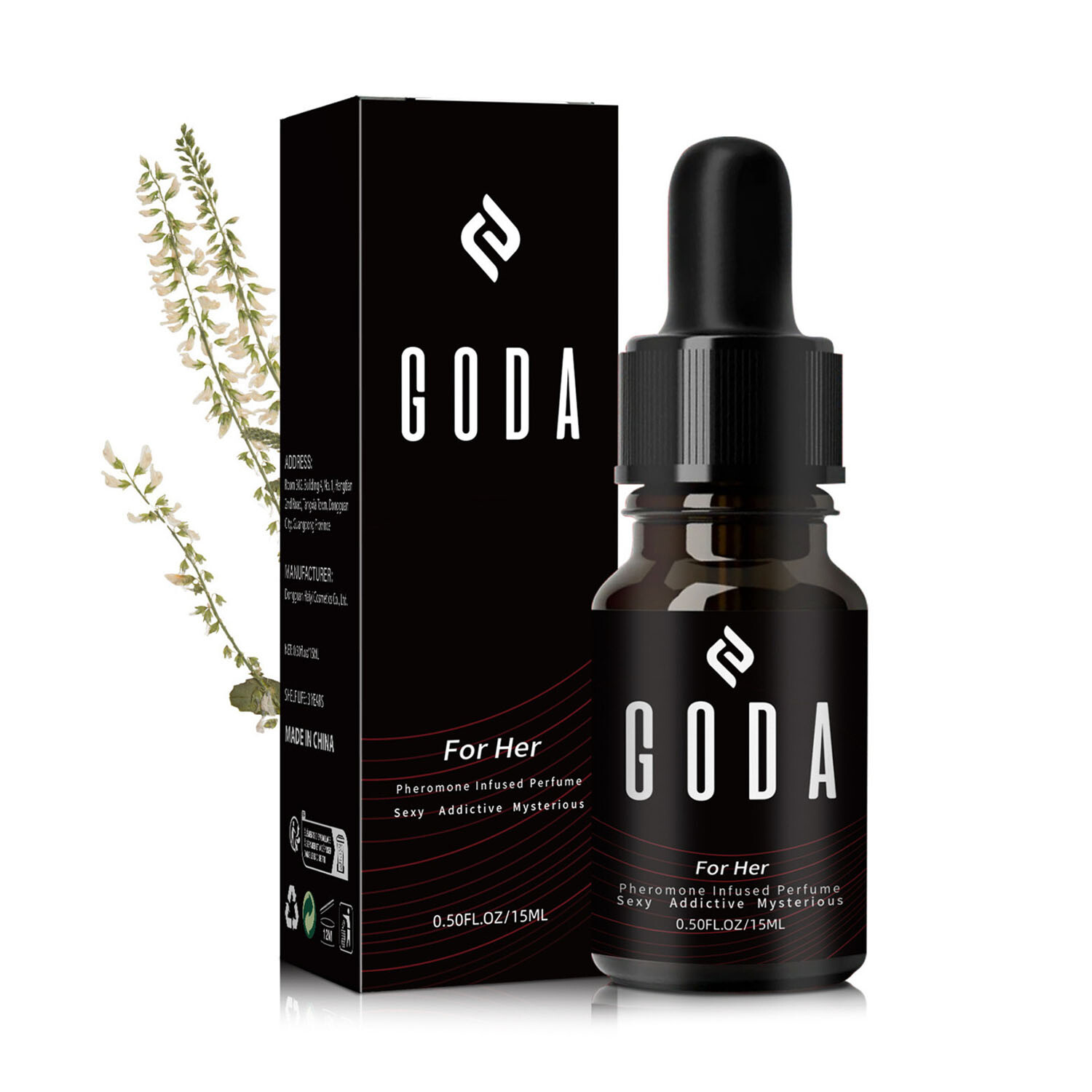 GODA For Her Pheromone Perfume For Women Long Lasting with Jasmine and Rose 15ml