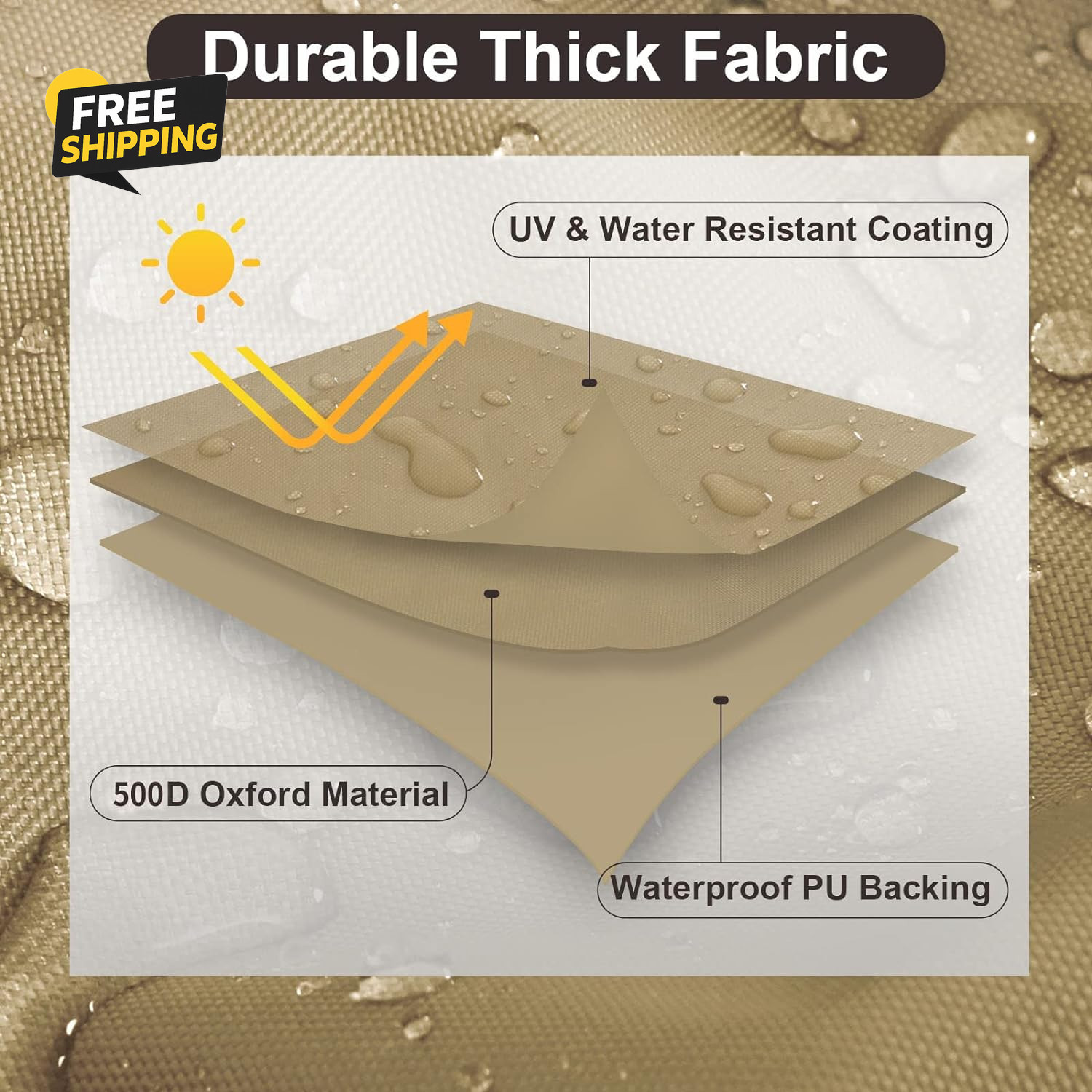 Outdoor Sectional Sofa Cover Waterproof V Shaped Patio Furniture Covers for Deck