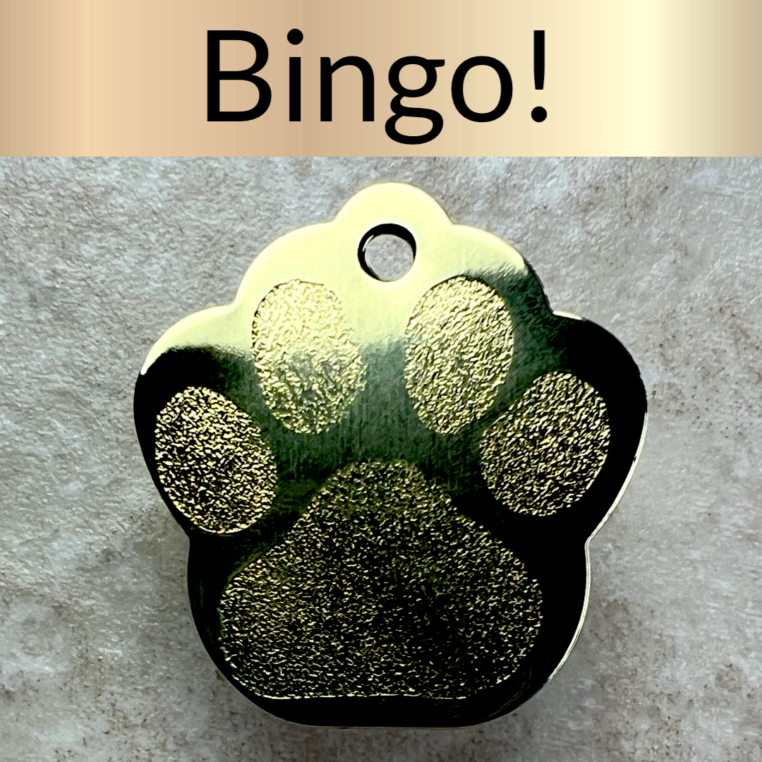 Custom Engraved Dog Tags Personalized Dog Collar Pet Tags Engraved ID BRASS PAW