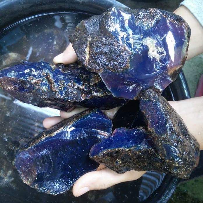 1 KG LOT NATURAL UNTREATED HIGH QUALITY ROUGH BLUE AMBER SUMATRA INDONESIA