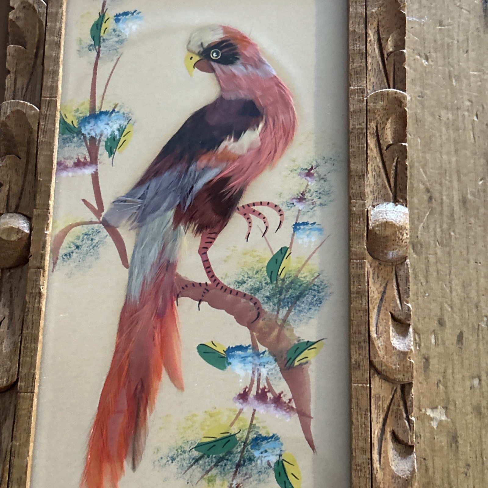 Set 3 VTG Mexican Feathercraft Bird Art Collection Handmade with Real Feathers