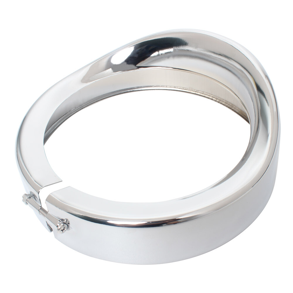 Chrome 7" Headlight Trim Ring Visor Bezel for Harley Touring Road King Softail