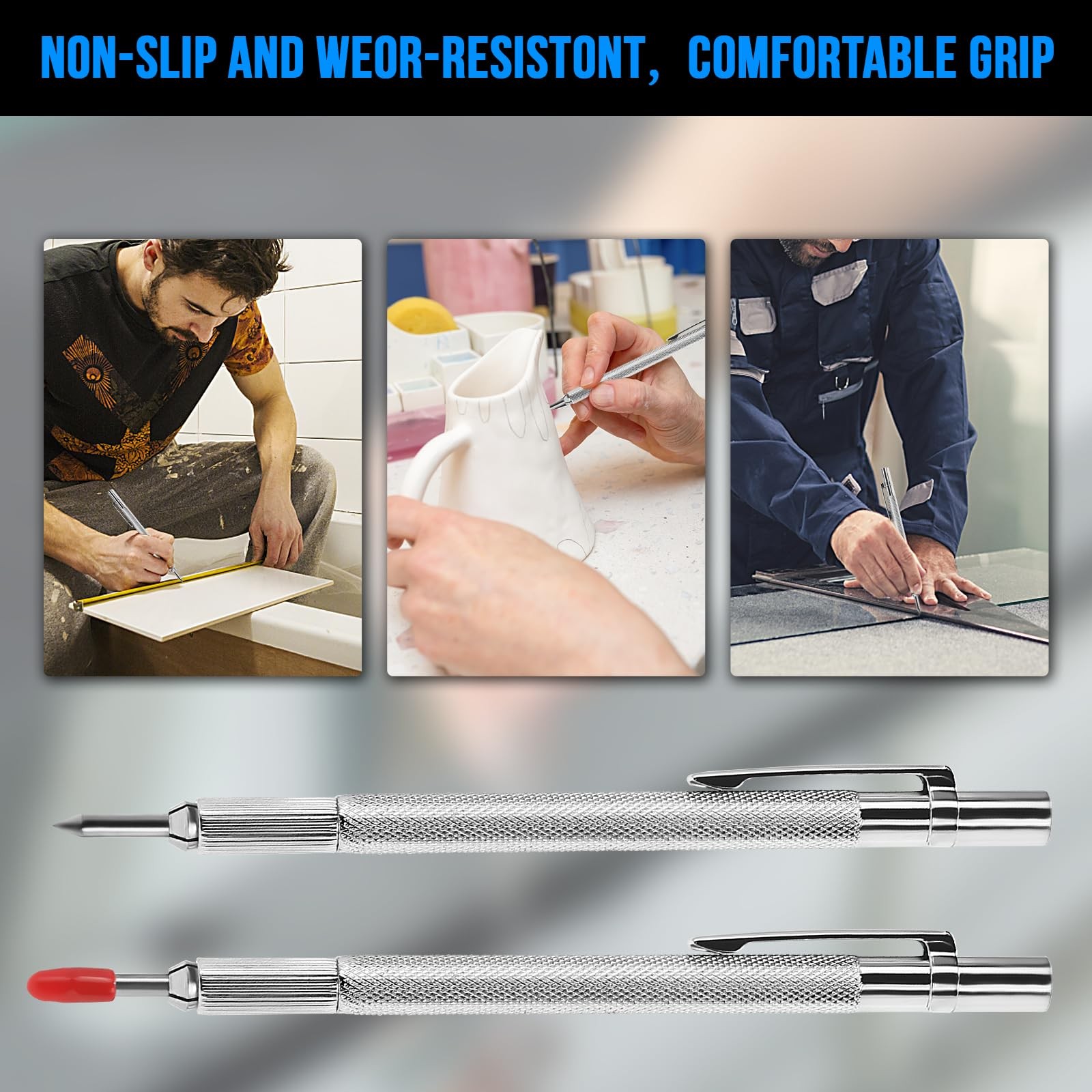 guti-more 2 Pack Tungsten Carbide Scriber Magnet Extra 20 Marking Tip Scribe