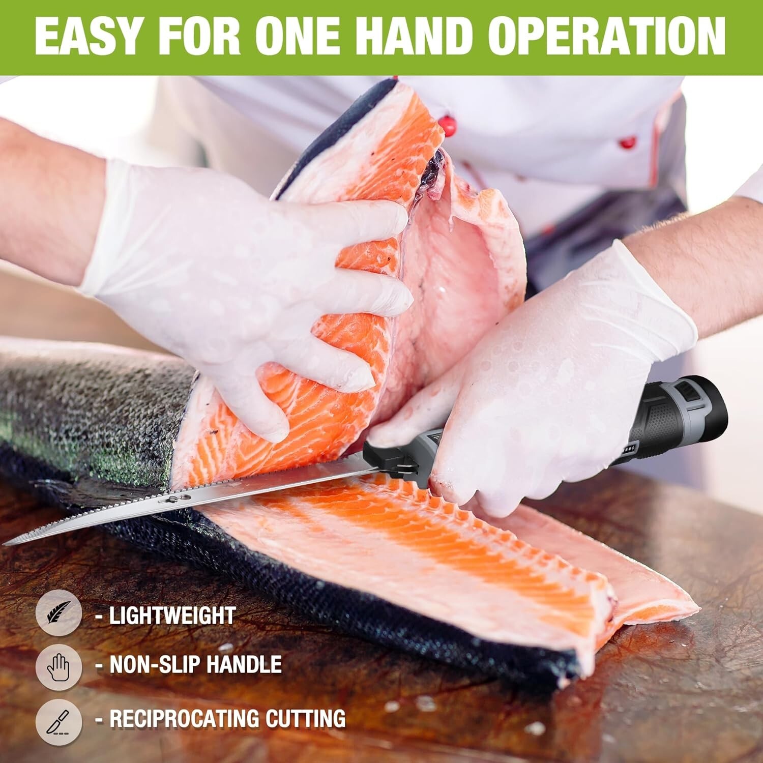 WORKPRO 2PC 10" 8" 12V Electric Fillet Knife Cordless Reciprocating Razor Blades