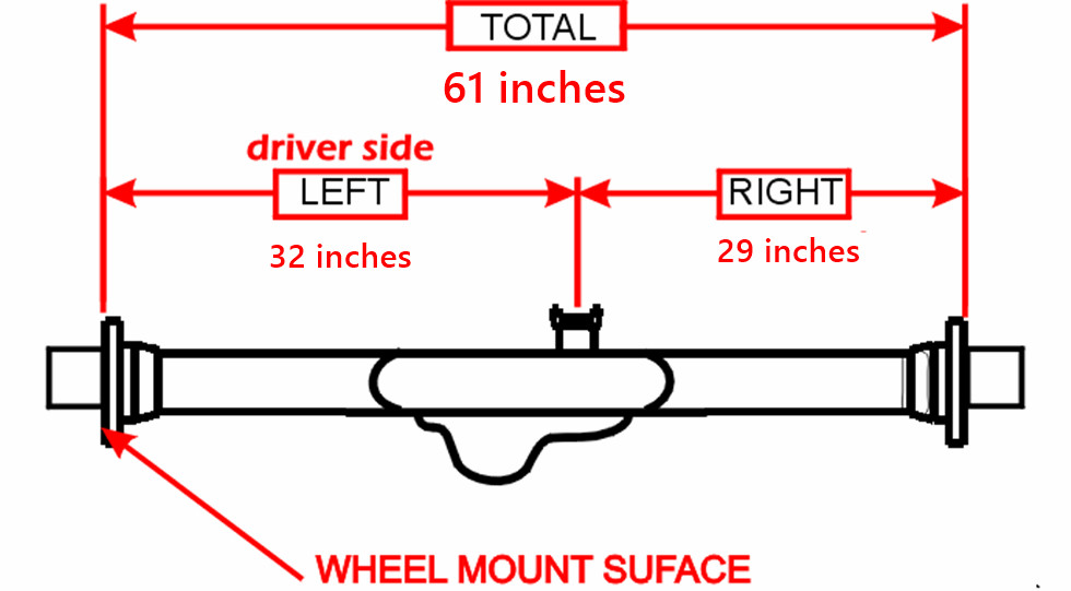 9 inch Ford Floater Housing 61" track width w/offset pinion, width for Stock Car