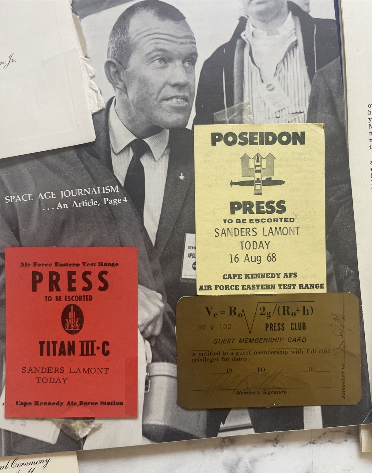 Vintage NASA Space Collectible Lot/Scrapbook - Sanders LaMont Aerospace Writer