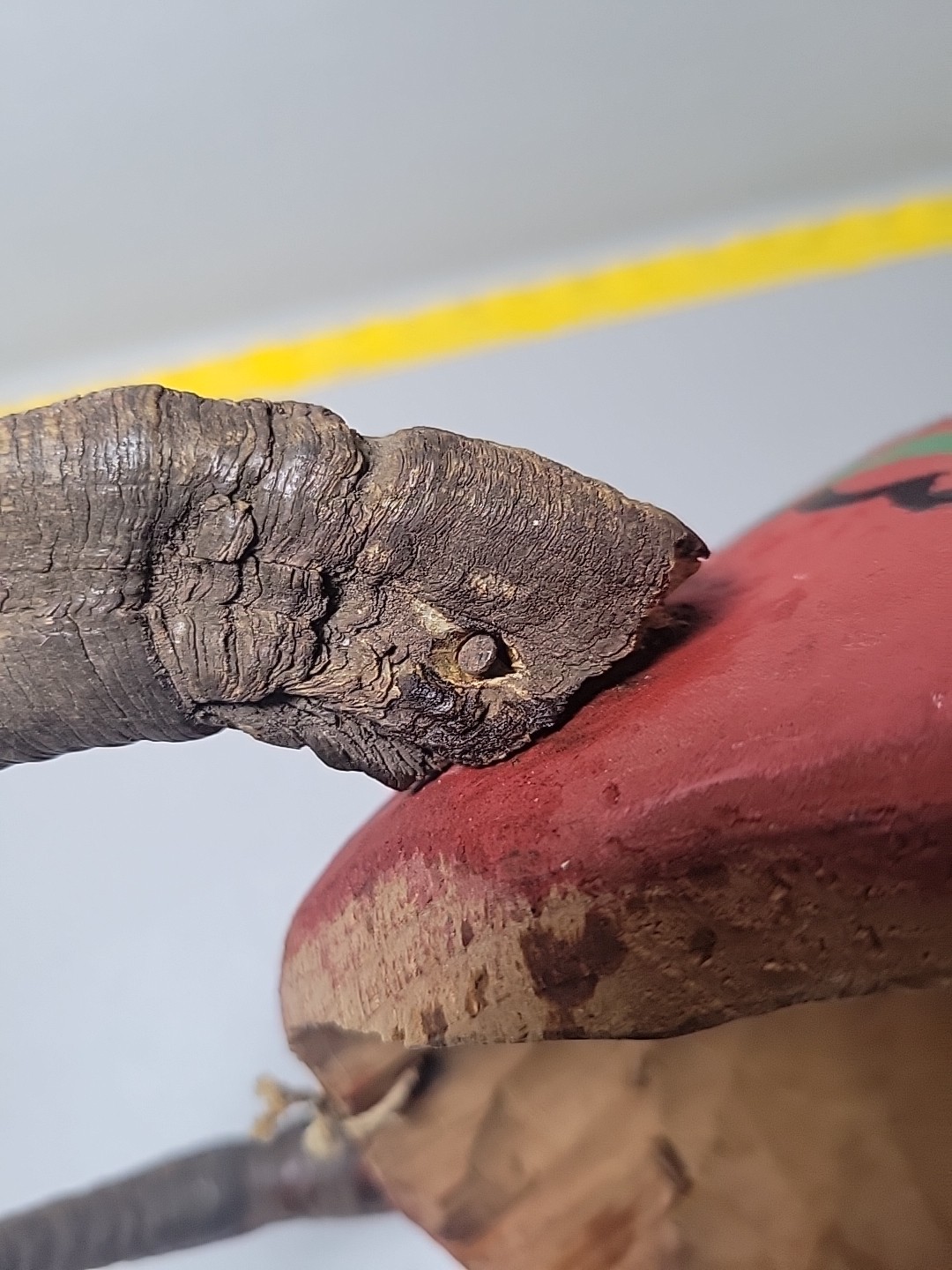 Vintage hand carved & painted wood devil mask Mexico?