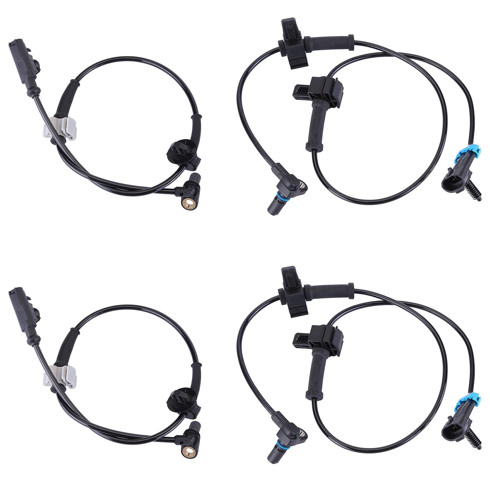 Front and Rear Left & Right ABS Wheel Speed Sensor 2 Pair for Chevy Silverado...