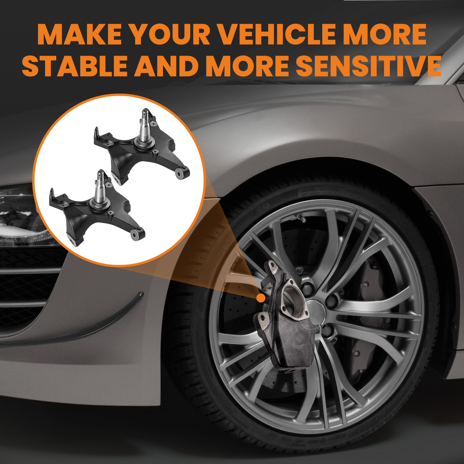 2" Drop Spindles for Chevrolet Silverado C1500 GMC Sierra 1.25" ROTOR 2WD 88-98