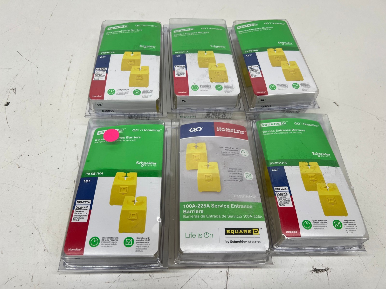 6 PACKS Square D 100 AMP- 225 AMP Service Entrance Barriers