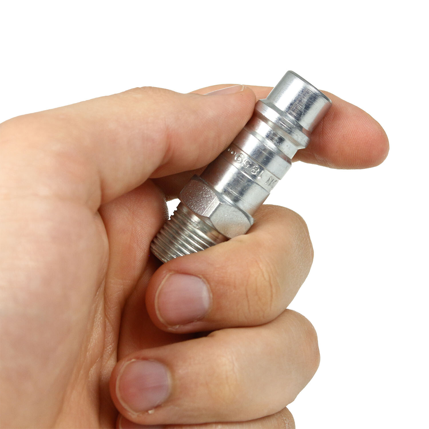 3/8" Male NPT x 1/2" Body Industrial Style Plug Steel Quick Release Milton G