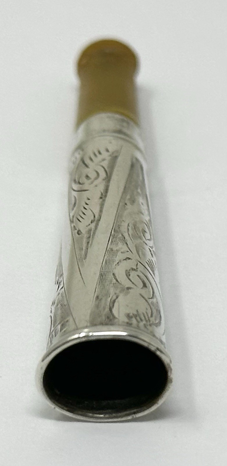 Vintage F.W Francis Webb Silver Cheroot Holder w/Mother of Pearl Cigarette Case