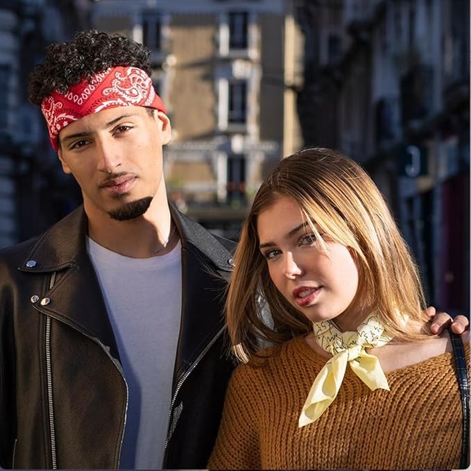 30PCS Bandanas Unisex Paisley Bandanas Bulk Multi-Purpose Headband Cowboy Hea...