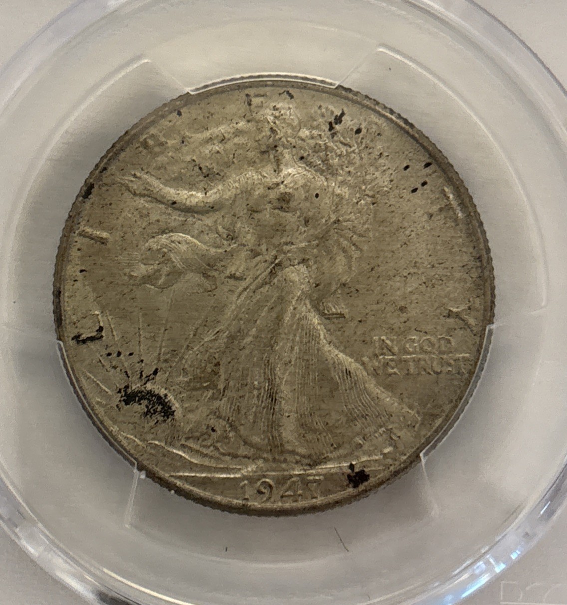 🔥 1947 Walking Liberty Silver Half Dollar 50C PCGS MS65 -Clam Shell Color NICE!