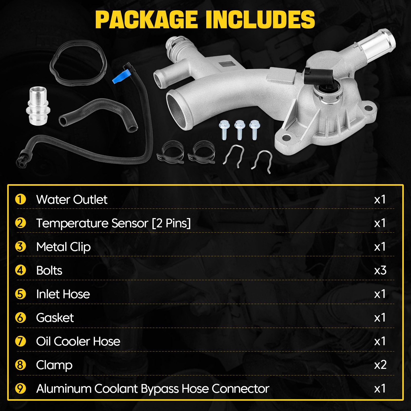 902-846 Engine Coolant Water Outlet For Chevy Cruze Sonic Trax Buick Encore 1.4L