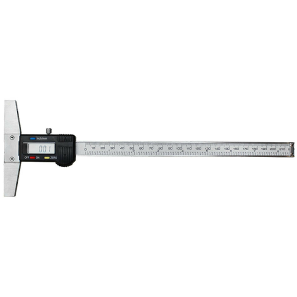 0-8'' 200mm Digital Electronic Depth Gage Caliper Reader Measurement Ruler in/mm